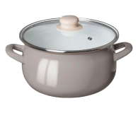 Altom Garnek emaliowany 22cm z pokrywą szklaną 3,5l taupe - 1580546 - zdjęcie 2